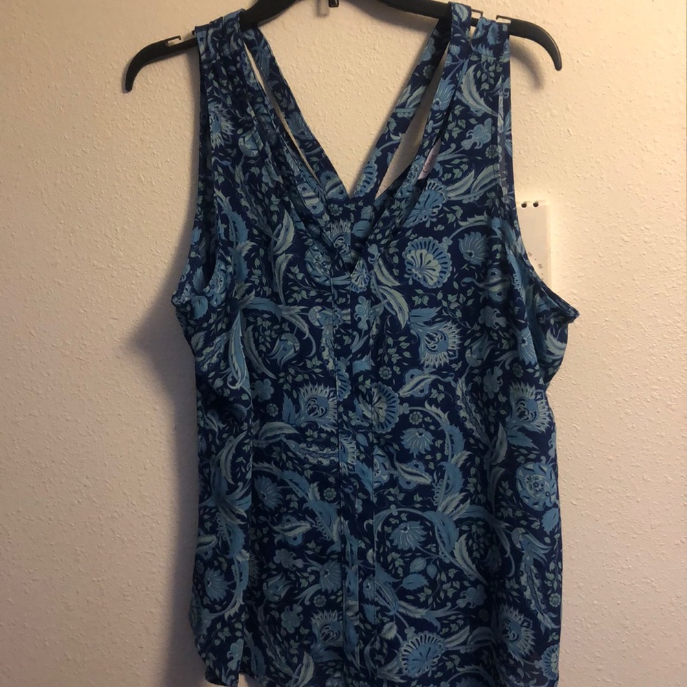 Double strap paisley tank